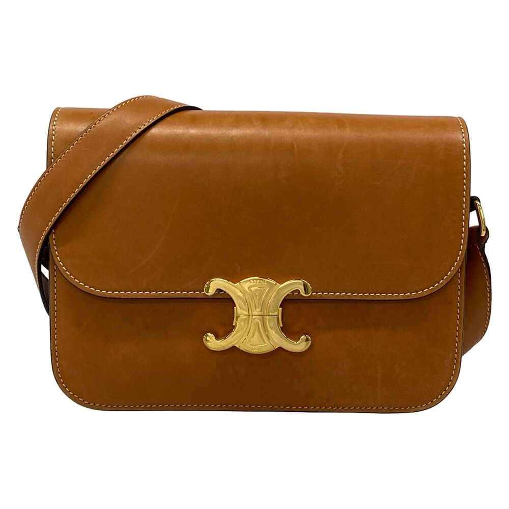 Celine Triomphe Medium Shoulder Bag 187363BFN.04LU Tan (Brown)